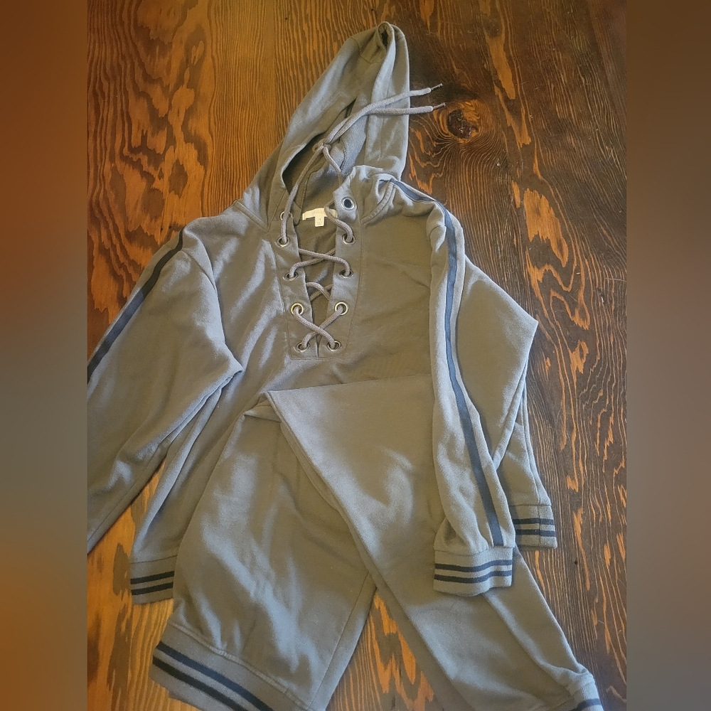 Olive green sweat pant suit
